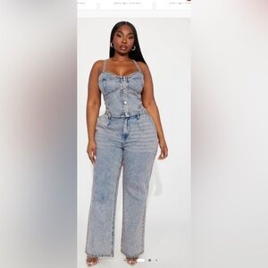 Fashion Nova Light Blue Denim Set